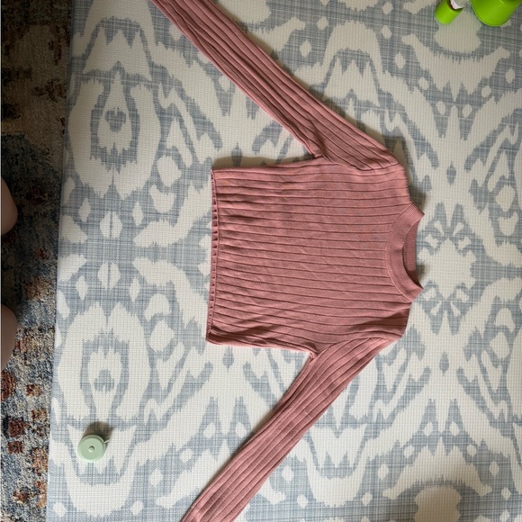 AMO Pink Ribbed Crew Neck Sweater - Picture 2 of 3